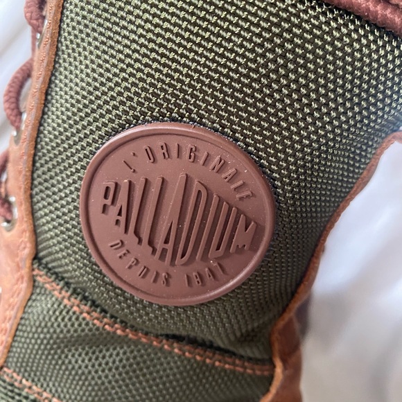 Palladium Brown and Green Lace-Up Boots - Picture 8 of 9